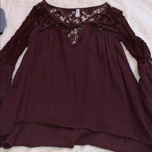 Laced long sleeve blouse